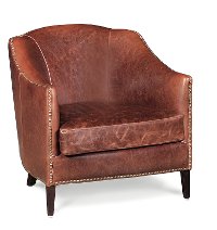 Saddle Brown Leather Chair - Madison