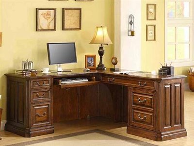 Golden Oak Return Desk
