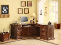 L Shaped Wooden Brown Corner Desk - Breckenridge