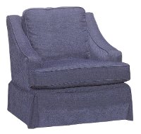 32 Inch Denim Blue Velvet Swivel Glider