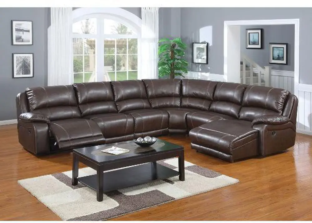 Chandler Tobacco Upholstered 6 Piece Reclining Sectional-1