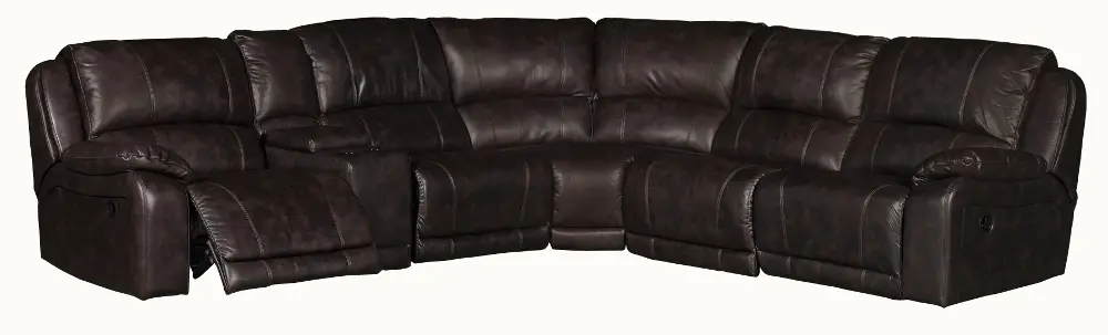 Chandler Tobacco Brown Upholstered 6 Piece Reclining Sectional-1