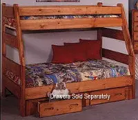 Cinnamon Rustic Pine Twin-over-Full Bunk Bed - Palomino