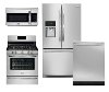 SS-4PC-3DR-GAS-PKG Frigidaire Gallery 4 Piece Gas Kitchen Appliance Package with 26.8 cu. ft. French Door Refrigerator - Stainless Steel