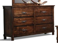 Jessie Rustic Brown 6-Drawer Dresser
