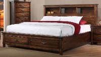 Rustic Brown California King Storage Bed - Jessie