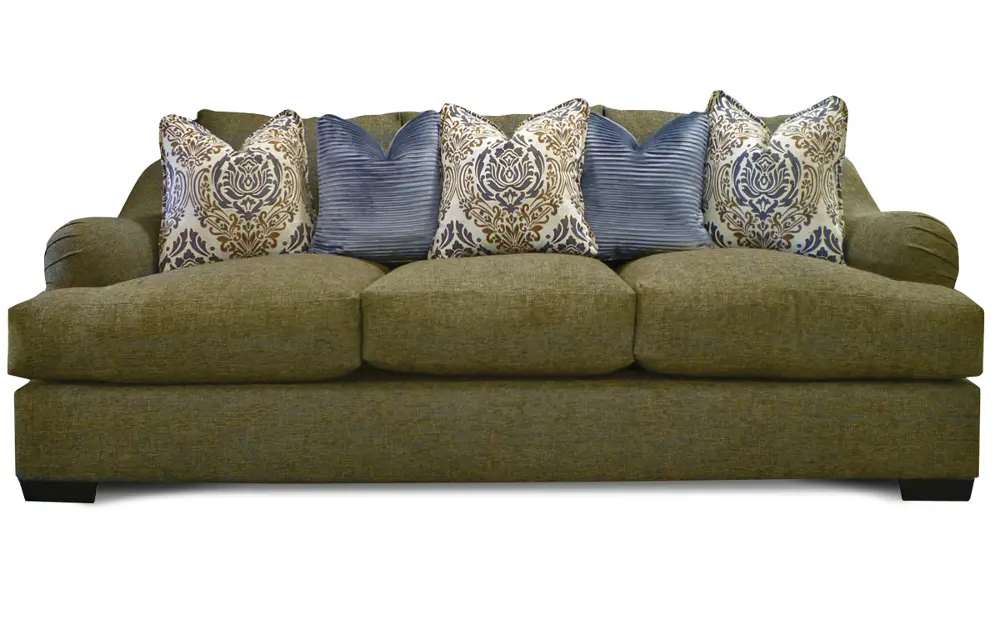 100 Inch Green Upholstered Sofa-1