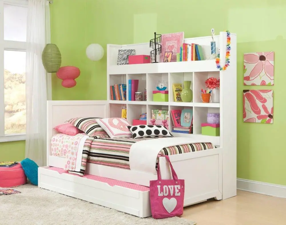 Smart Solutions Twin Bookcase Bed with Trundle-1