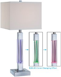 Silver LED Color Changing Table Lamp