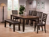 Brown 6 Piece Dining Set with Bench - Elliott