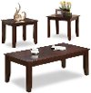 Brown 3 Piece Coffee Table Set - Vincent