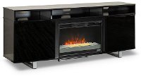 Black Media Fireplace TV Stand - Enterprise