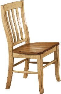 Almond and Wheat Slat Back Dining Room Chair - Quails Run Collection
