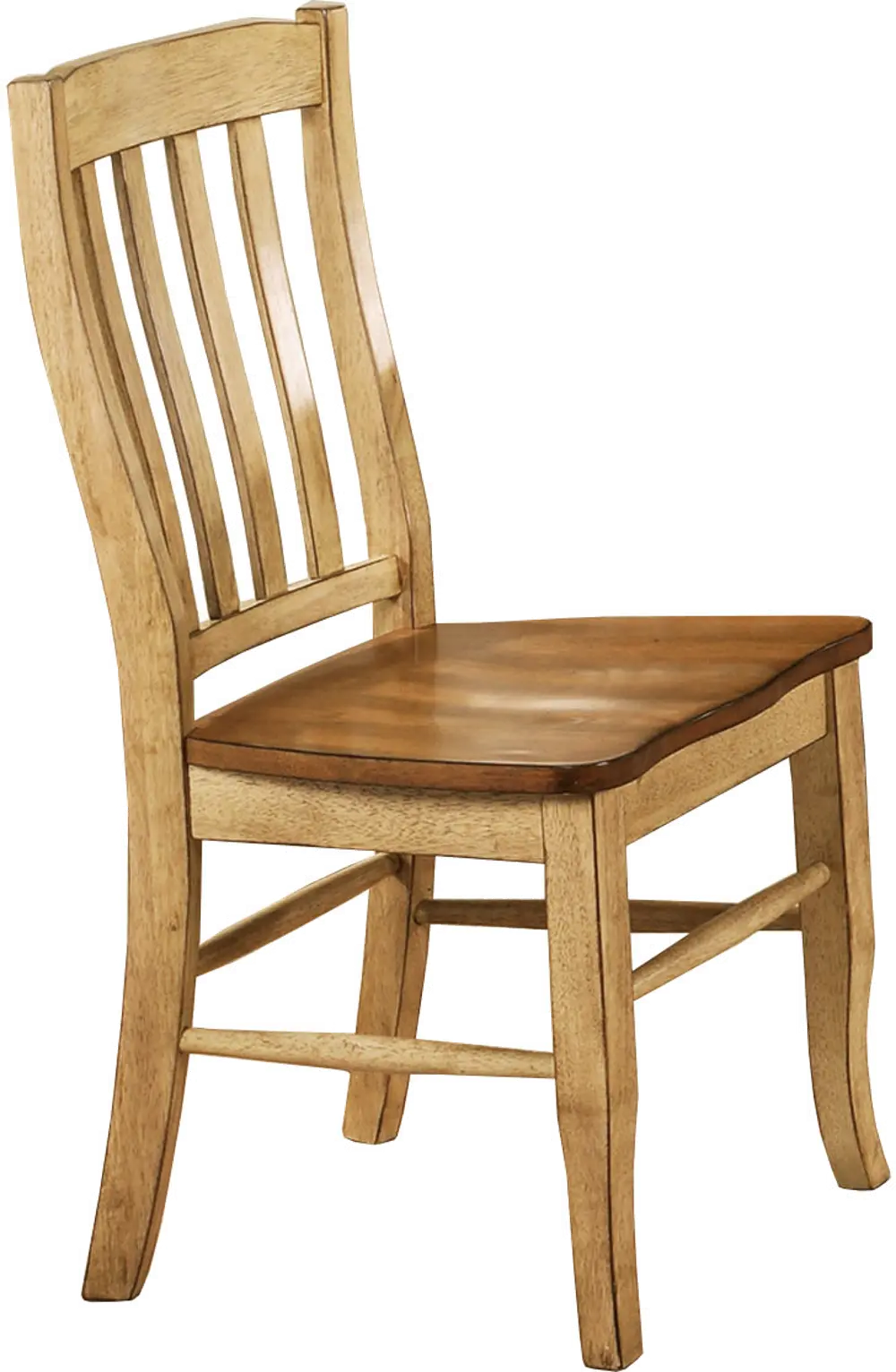 Light Brown Two Tone Slat Back Dining Room Chair - Quails Run Collection-1