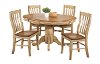 Almond Country 5 Piece Round Dining Set with Rake Back Chairs - Quails Run