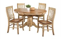 Almond Country 5 Piece Round Dining Set with Rake Back Chairs - Quails Run