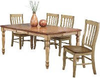 Almond and Wheat 5 Piece Dining Set with Rake Back Chairs - Quails Run