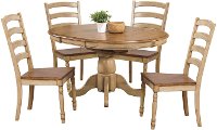 Almond and Wheat 5 Piece Dining Set with Ladder Back Chairs - Quails Run
