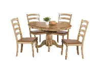 Quails Run Almond and Wheat 5 Piece Dining Set with Ladder Back Chairs