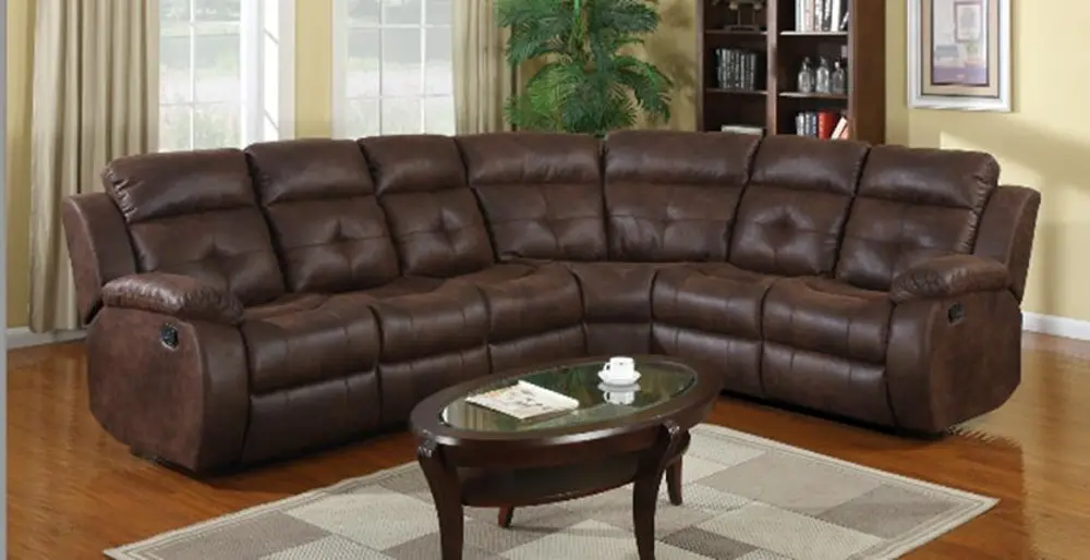 Knights Espresso Upholstered 4 Piece Motion Sectional-1