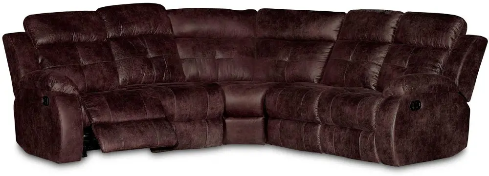 Knights Espresso Upholstered 3 Piece Motion Sectional-1