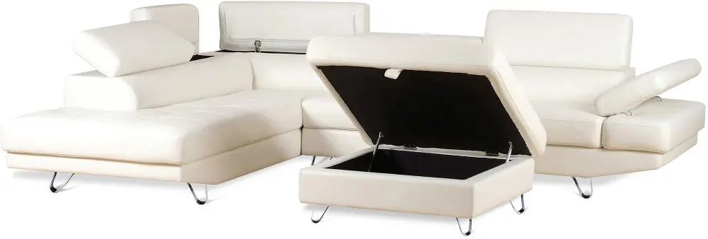 Tahoe White Upholstered 2 Piece Sectional-1