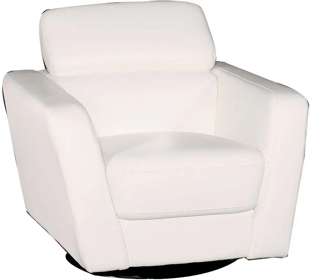 Tahoe 35 Inch White Upholstered Swivel Chair-1