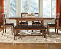 Brandy 6 Piece Dining Set with Bench - Santa Clara