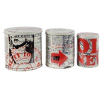 Large Script Tin Can With Lid