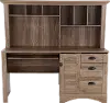 Harbor View Brown Computer Desk with Hutch
