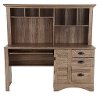 Modern Brown Computer Desk with Hutch - Harbor View