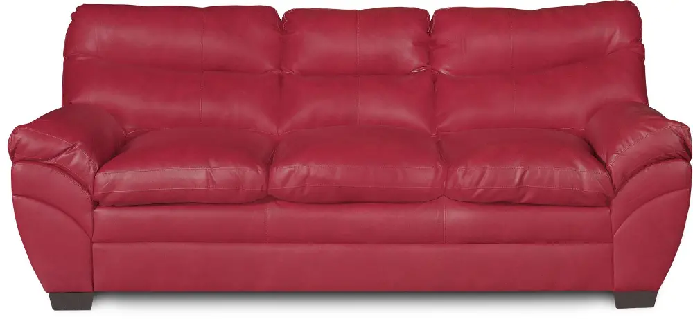 Soho 92 Inch Cardinal Red Upholstered Sofa-1
