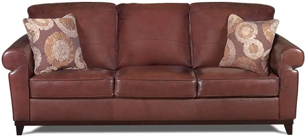 Atlanta 86 Inch Brown Leather Sofa-1