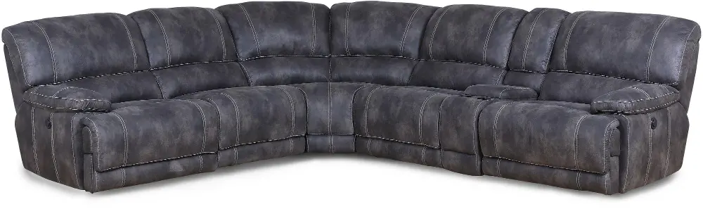 Dalton Charcoal Upholstered 6 Piece Power Motion Sectional-1
