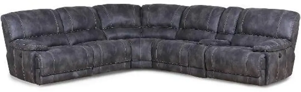Dalton Charcoal Gray Upholstered 6 Piece Motion Sectional-1