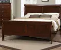 Mayville Brown Cherry Full Sleigh Bed