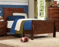 Brown Cherry Traditional Twin Sleigh Bed - Mayville