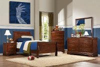 Traditional Brown Cherry 6 Piece Twin Bedroom Set - Mayville