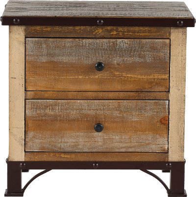Rustic Contemporary Nightstand - Antique
