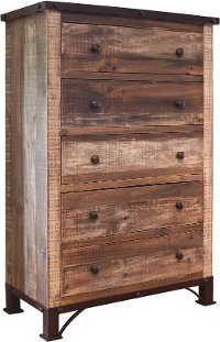 Rustic Antique Brown Chest of Drawers - Antique