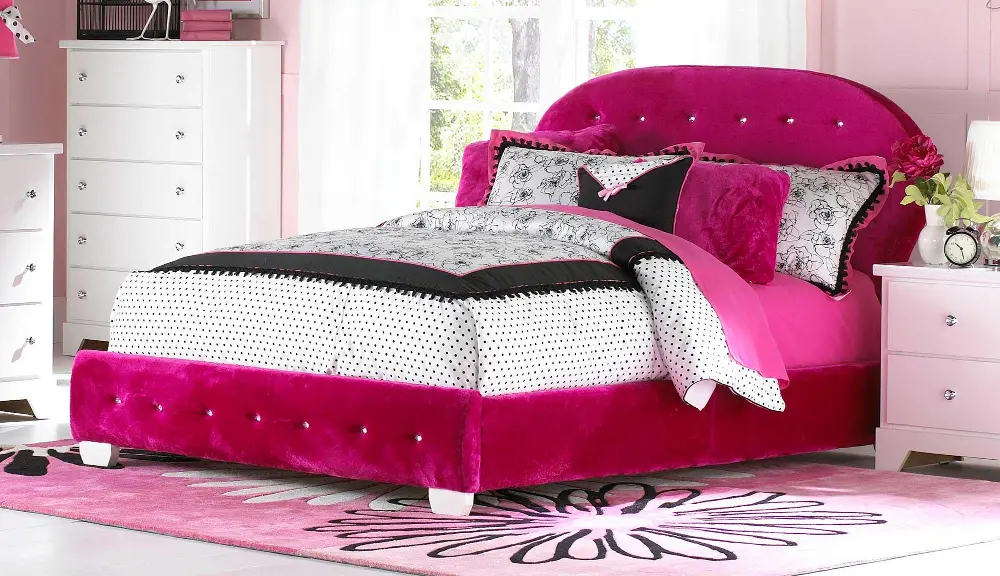 Marilyn Watermelon Full Upholstered Bed-1