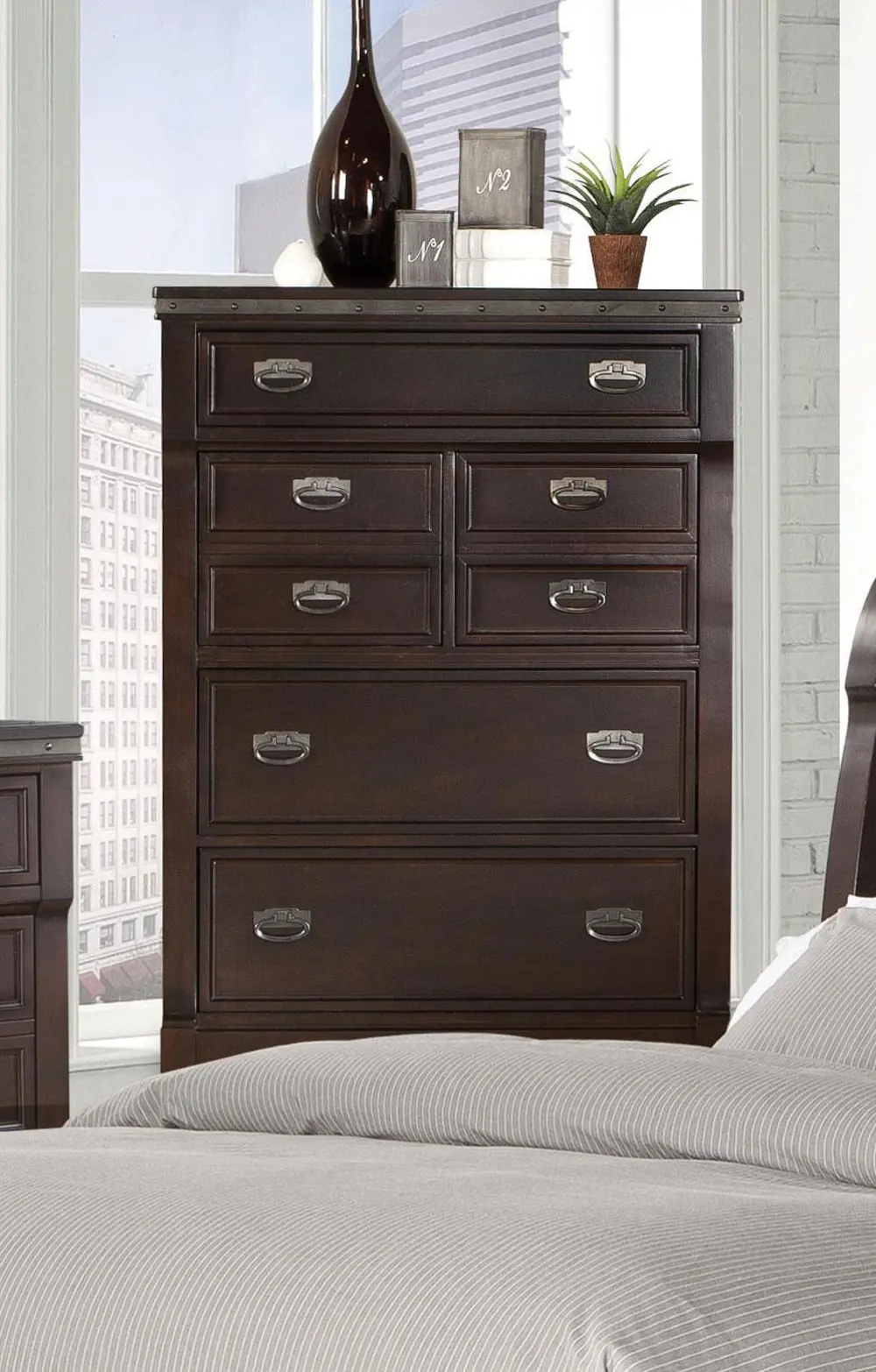 776/777-05/CHEST Morgan Wineberry Brown Chest of Drawers-1