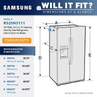 RS25H5111SR Samsung Side-by-Side Refrigerator ENERGY STAR - 36 Inch Stainless Steel-6