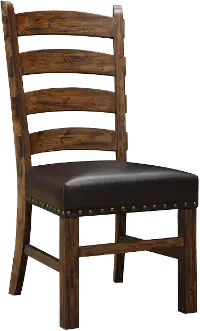 Brown Upholstered Ladder Back Dining Room Chair - Chambers Creek