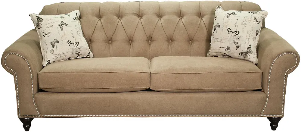 90 Inch Bronze Upholstered Sofa-1