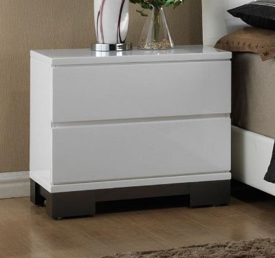 Modern White Nightstand - Avery