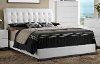 Clearance White Tufted Queen Size Upholstered Bed - Avery