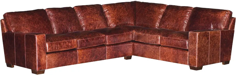 2 Piece Espresso Brown Leather Sectional-1
