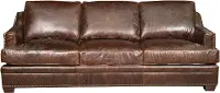 Classic Contemporary Brown Leather Sofa - Antique