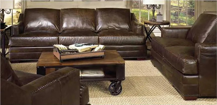 Classic Contemporary Brown Leather Sofa - Antique-2